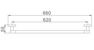 Полотенцедержатель Haiba HB1701-1 66см хром